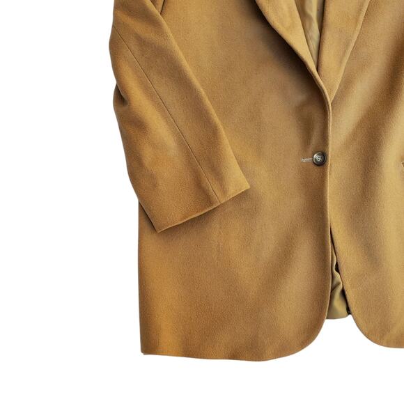Vintage L. L. Bean Camel Tan Wool Cashmere Blazer Jacket USA Size 18R - Picture 3 of 8